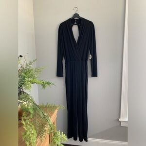 NWT REMI X Revolve Robin Wide Leg Black Sexy Cocktail Jumpsuit, L